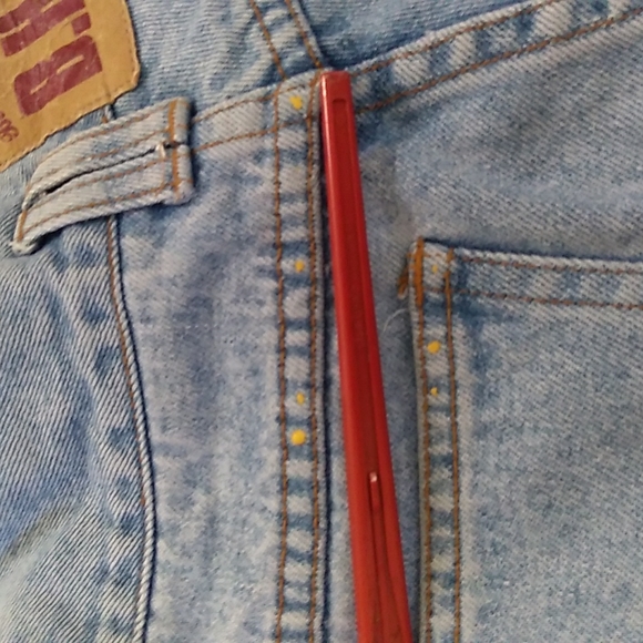 VINTAGE BHDC Button Fly High Waist Tapered Leg 'Mom' Jeans / Distressed Denim - Picture 12 of 15